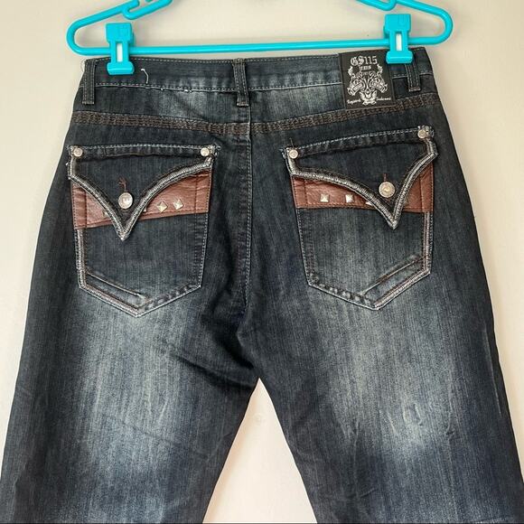 GS115 Men’s Dark Wash Straight Jeans Size 30 - Picture 4 of 10